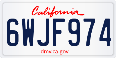 CA license plate 6WJF974