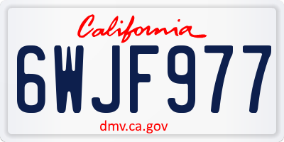 CA license plate 6WJF977