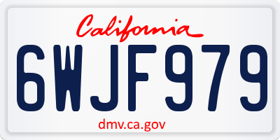 CA license plate 6WJF979