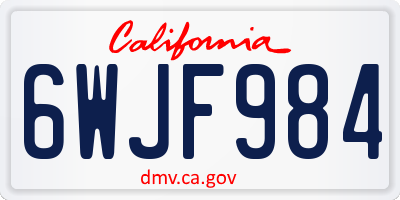 CA license plate 6WJF984