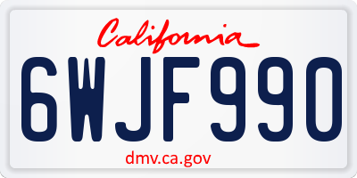 CA license plate 6WJF990