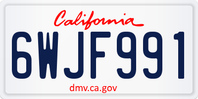 CA license plate 6WJF991