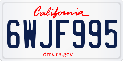 CA license plate 6WJF995