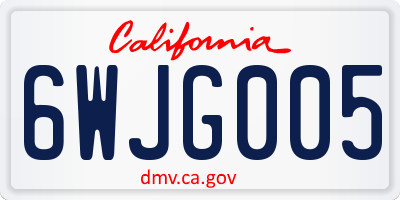 CA license plate 6WJG005