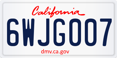 CA license plate 6WJG007