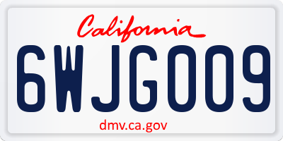CA license plate 6WJG009