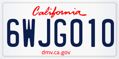 CA license plate 6WJG010