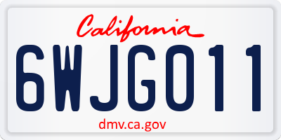 CA license plate 6WJG011