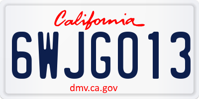 CA license plate 6WJG013