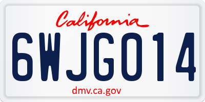 CA license plate 6WJG014
