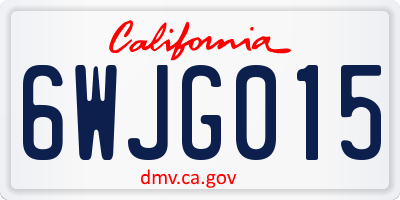 CA license plate 6WJG015