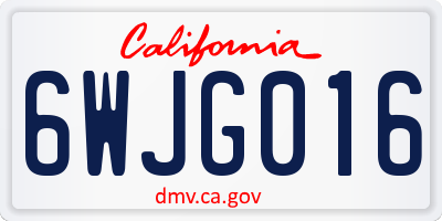 CA license plate 6WJG016