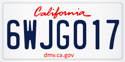 CA license plate 6WJG017