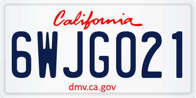 CA license plate 6WJG021