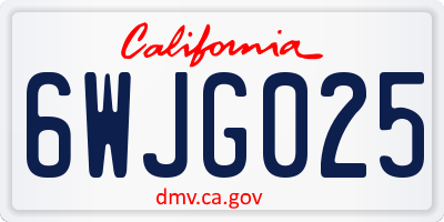 CA license plate 6WJG025