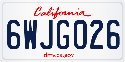 CA license plate 6WJG026