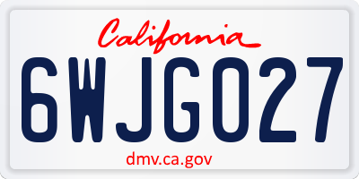 CA license plate 6WJG027