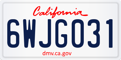 CA license plate 6WJG031