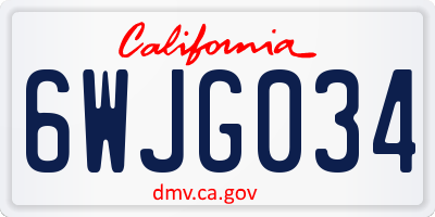CA license plate 6WJG034