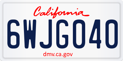 CA license plate 6WJG040