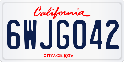CA license plate 6WJG042