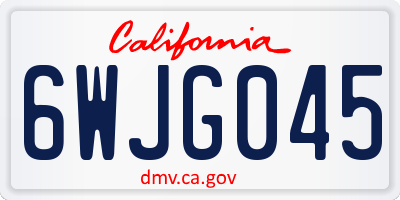 CA license plate 6WJG045