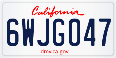 CA license plate 6WJG047