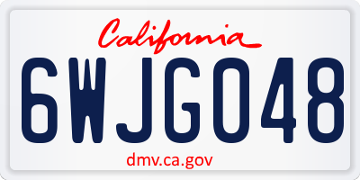 CA license plate 6WJG048
