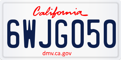 CA license plate 6WJG050