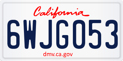 CA license plate 6WJG053