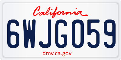 CA license plate 6WJG059