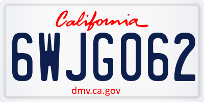 CA license plate 6WJG062