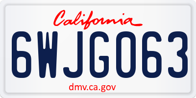 CA license plate 6WJG063