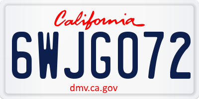 CA license plate 6WJG072