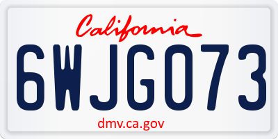 CA license plate 6WJG073