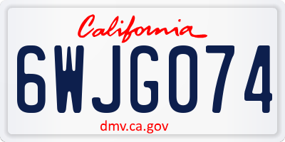 CA license plate 6WJG074