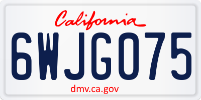 CA license plate 6WJG075