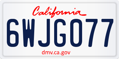 CA license plate 6WJG077