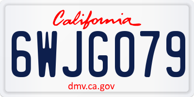 CA license plate 6WJG079