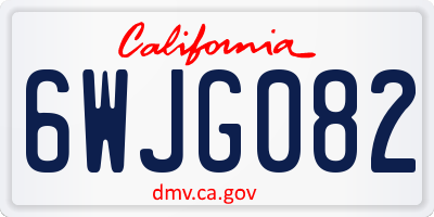 CA license plate 6WJG082