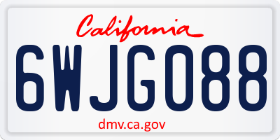CA license plate 6WJG088