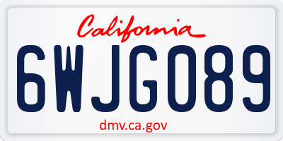 CA license plate 6WJG089