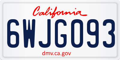 CA license plate 6WJG093