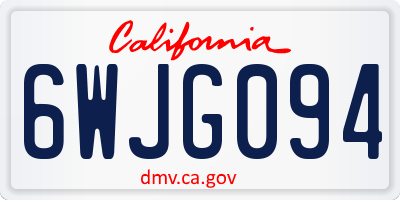CA license plate 6WJG094