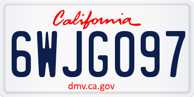 CA license plate 6WJG097