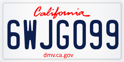 CA license plate 6WJG099