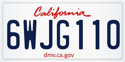 CA license plate 6WJG110