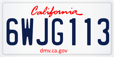 CA license plate 6WJG113
