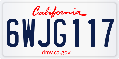 CA license plate 6WJG117