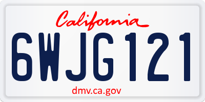 CA license plate 6WJG121